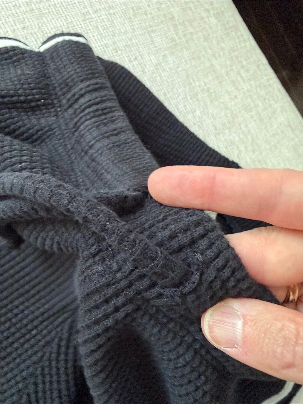 DONNI Thermal Crop Stripe Pant Jet Black Size Small - Picture 11 of 12
